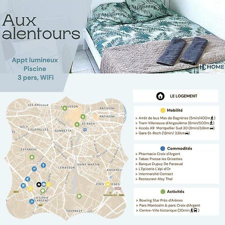 Appt Lumineux, Piscine, Wifi Apartment Montpellier Exterior foto
