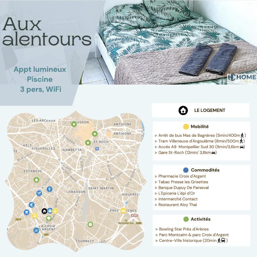Appt Lumineux, Piscine, Wifi Apartment Montpellier Exterior foto